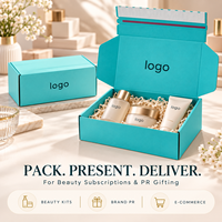 Boîte d'expédition ondulée colorée pour kits de beauté avec ouverture à fermeture éclair et fournitures d'expédition e-commerce à grande échelle