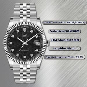 Reloj de Cuarzo para Hombre de Acero Inoxidable con Cristal de Zafiro, Visualización de Fecha, Lujoso, Analógico, con Cierre Desplegable - Product Image 1