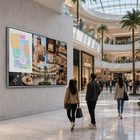 Pantalla Digital Publicitaria LCD IPS de 75 Pulgadas, Montada en Pared, 4K Ultra HD, Vidrio Templado, CMS Integrado, RDM Basado en la Nube
