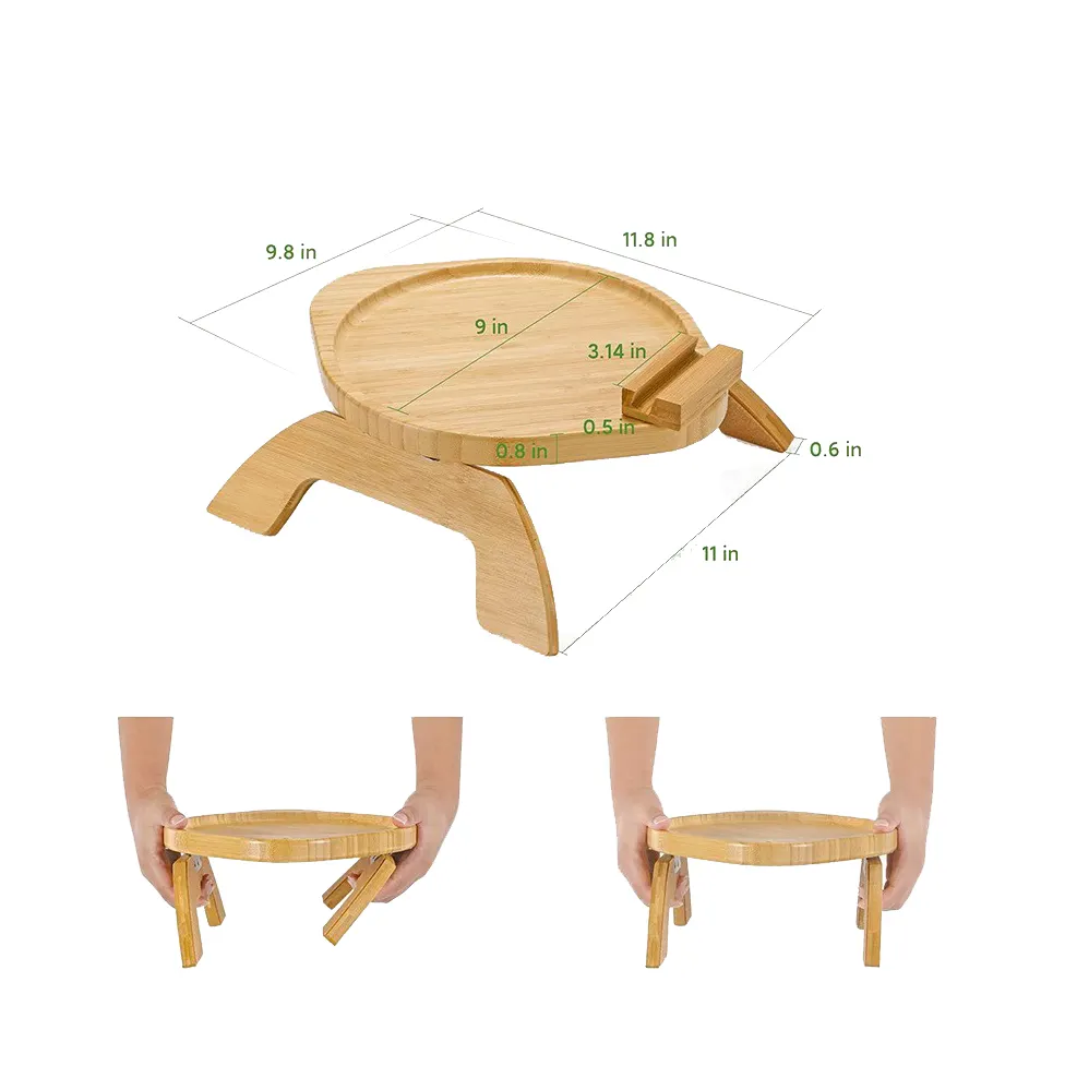 Новый деревянный поднос для дивана с вращающейся подставкой для мобильного телефона, поднос для фруктов, деревянные украшения, поднос для дивана