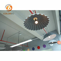 Panneau acoustique en PET gaufré UMBRELLA LAMP pour cloisons de bureau