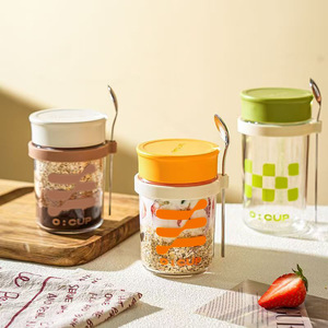 HECION - Vasos <span class=keywords><strong>de</strong></span> Vidrio para Oficina, para Café, Bebidas, Vasos <span class=keywords><strong>de</strong></span> Gran Capacidad, Vasos para Cereales, Regalos para Amigos, 400 ml - Product Image 2
