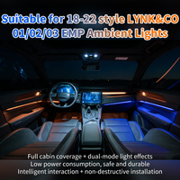 Kit d'éclairage d'ambiance intérieur de voiture 12V 64 couleurs pour LYNK&CO 01 02 03 EMP 2018-2022 21 25, ensemble de 4 feux RGB Phantom pour portières