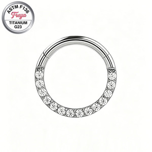 Anillos de nariz para septum, pendientes de cartílago de titanio, pendientes para tragus y hélix, anillos de nariz de vaca de moda para mujer, anillos de segmento articulados tipo <span class=keywords><strong>aro</strong></span> - Product Image 6