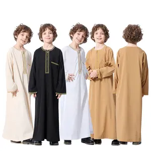 Halloween Muslim Saudi Arab anak laki-laki jubah serbet kostum anak Abaya Kaftan doa Islam lengan panjang Thobe Timur Tengah remaja