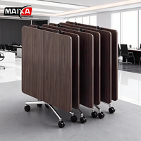Bureau de travail portable extensible et pliable en bois - Table de conférence et de formation minimaliste à usage commercial, taille personnalisable