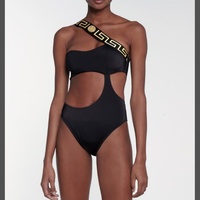 Traje de Baño Bikini de Dos Piezas con Logotipo Personalizado en 3D, Muestra Gratis, para Mujer, Cuello Redondo, Ropa de Playa