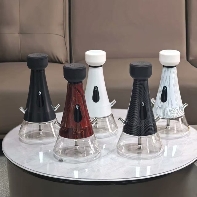 Modern Arabic Frosted Plastic Electronic Hookah E-Shisha Single-Tube Rechargeable Smart LED