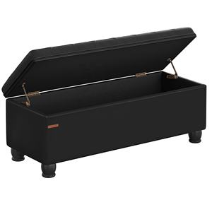 Banc de rangement rembourré <span class=keywords><strong>SONGMICS</strong></span> en similicuir tufté, imperméable, pour entrée ou chambre, avec ottoman de rangement - Product Image 1