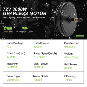 Greenpedel Nhà Máy Giá Xe Đạp Điện Kit Hiệu Suất Cao 3000W 72V Ebike Chuyển Đổi Mà Không Cần Pin - Product Image 3