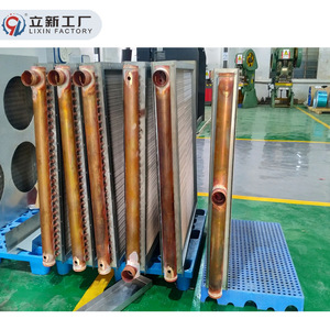 Intercambiador de calor de tubo de cobre con aletas de la fábrica Lixin, compatible con refrigerantes para sistemas de aire acondicionado y refrigeración industrial. - Product Image 1