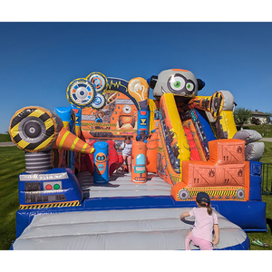 फिरौन बाउंसी महल ट्रेम्पोलिन हूफबर्ग के साथ स्लाइड कॉम्बो पैरा फिस्टेस फिरौन हूफबर्ग इंफ्लेटेबल हाउस - Product Image 4