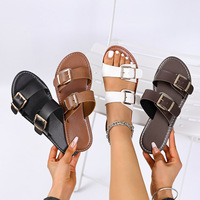 Nouvelles chaussures décontractées grandes tailles 36-43, sandales babouche femme, sandales de plage femme, tongs plates femme