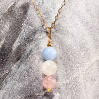 Collier de Protection de Grossesse Saine en Argent Sterling 925 Pierre de Lune Aquamarine Quartz Rose FIV