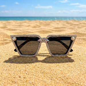 Luxurious Cat Eye <b>Sunglasses</b> Full Rim Rhinestone Frame UV400 Protection Women Accessories - Product Image 1
