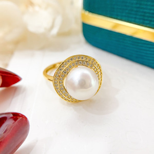S925 Silver DIY Pearl Accessories Set Empty <b>Cat</b> Claw Style Bracelet <b>Ring</b> 9193 Fashion Style Silver Jewelry with Plated Beads - Product Image 2