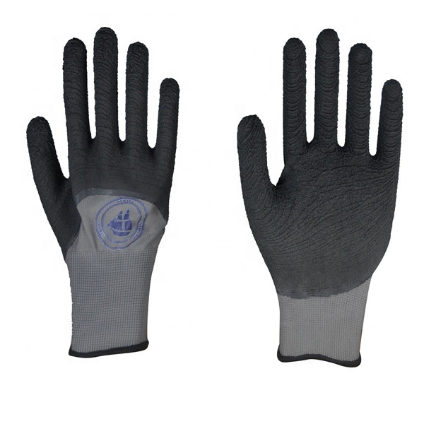 Vinyl no winter used black nylon and acrylic diaper liner coated off foam latex's security gloves