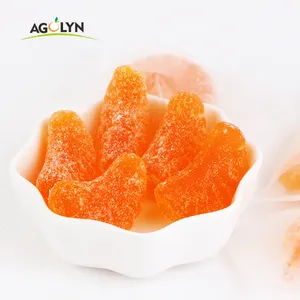 Orange Shape Fruit Gummy Candy Natural Soft Gummy Chewy Candy Customized Orange Shape Soft Candy