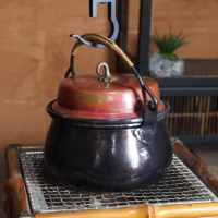 Marmite à soupe classique en cuivre martelé grande capacité, marmite de luxe en gros de 3L-5L pour la cuisine familiale et hôtelière