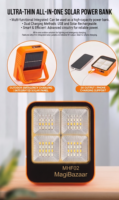 Lampe de camping solaire à LED ultra-lumineuse, projecteur portable pour extérieur, lanterne d'urgence en cas de panne de courant avec support réglable