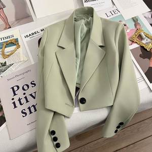 <span class=keywords><strong>Blazer</strong></span> Elegante Coreano para <span class=keywords><strong>Mujer</strong></span> de Oficina, Chaquetas y Abrigos Casuales a la Moda, Chaquetas Cortas de Un Solo Botón para <span class=keywords><strong>Mujer</strong></span>, Nueva Tendencia - Product Image 3
