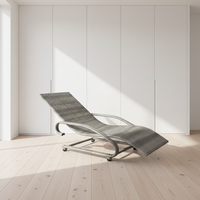 Chaise longue d'extérieur moderne en aluminium et osier avec garantie de 2 à 3 ans pour salon, parc et immeuble de bureaux