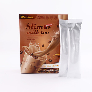 Thé au lait minceur OEM avec coupe-faim et détox, poudre instantanée pour adultes, faible en calories, saveur fraise - Product Image 3