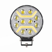 Phare de travail LED rond de 9 pouces, faisceau spot, résistant aux chocs, avec DRL, 12V, IP67, tout-terrain, 4x4, lampe auxiliaire pour véhicules lourds