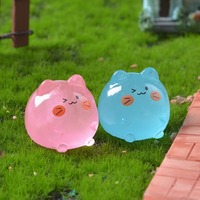 Figurines de chat en résine Kawaii, chatons lumineux mignons, micro-paysages, petits ornements de bureau, accessoires de décoration de voiture DIY de style dessin animé