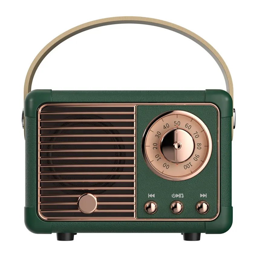 Retro Speaker with Old Fashioned Classic Style Loud Volume, BT 4.1 Wireless Connection TF Card and MP3 Player (Green)