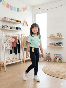 Medias suaves para niños al por mayor, leggings cómodos con cintura elástica para uso diario y ejercicio. - Product Image 6