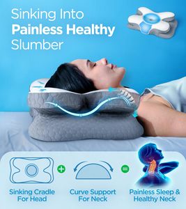 Neck Pain Relief Sleeping Cooling Stomach <strong>Back</strong> Side Sleeper Cervical Neck Arm Memory Foam <strong>Bed</strong> <strong>Pillow</strong> <strong>for</strong> Adults Side Sleepers - Product Image 2