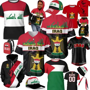이라크 저지 티셔츠 깃발 후드 목걸이 귀걸이 이라크 국기 키즈 캡 야구 모자 이라크 후드 팔찌 재킷 가방