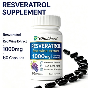 Cápsulas de Resveratrol, Extracto de Vino Tinto, Suplemento Dietético, Antioxidante, Extracto de Semilla de Uva, Bienestar, 60 Cápsulas - Product Image 1