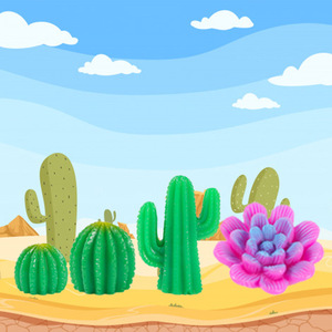Figuras de Resina Decorativas de Escenas del Desierto en Miniatura, Juego de Varias Piezas, Estilo Bohemio, Decoración para Sala de Estar, Diseño con Motivos Vegetales - Product Image 3