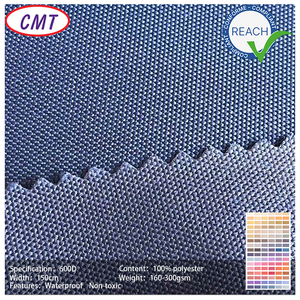 Tissu Oxford en polyester CMT 600D abordable et écologique, enduit PU, matériau non toxique pour équipement bleu marine - Product Image 1