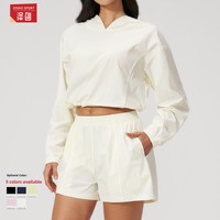 Ensemble de course et de fitness pour femmes, protection solaire estivale, polaire à capuche, séchage rapide, motif uni, modèle TZ3598-1