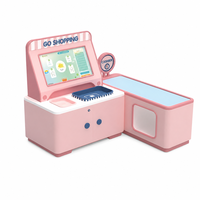 Aire de jeux intérieure personnalisée sur le thème du futur, avec caisse tactile et fonction vocale, pour jeu de rôle de camion de crème glacée