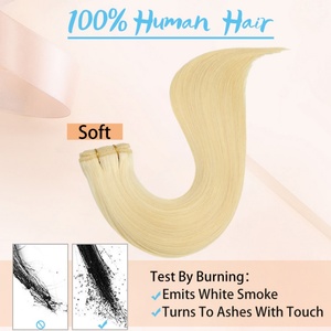 Extensions de cheveux naturels blondes 613 FH 100 Remy à trame fine avec cuticules intactes, cheveux bruts du Canada - Product Image 2