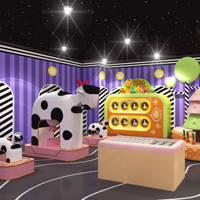 Parc d'attractions intérieur Chicken Squad, ferme de simulation avec poules pondant des œufs, scène de ferme simulée, divertissement de simulation de ferme de poules pondeuses