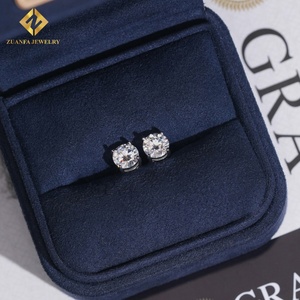 Hoa Kỳ địa phương Chứng Khoán thời trang 925 Bạc 6.5mm Vòng moissanite Bông tai vượt qua Kim Cương Tester phụ nữ vít trở lại Tai <span class=keywords><strong>Studs</strong></span> - Product Image 2