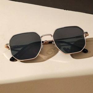 Z110 Fashion Geometric <b>Frame</b> Men's Trendy Eyewear 1 Pair of Mens Metal Punk Sunglasses - Product Image 2