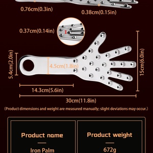 Nuevo Paleta BDSM Metálica en Forma de Palma, Diseño de Doble Cara con Superficie Lisa y Texturizada para una Estimulación Sensual Variada - Product Image 6