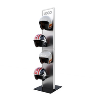 Présentoir de Sécurité pour Casque de Moto en Métal Thermolaqué, Support Simple pour Casque, Personnalisable pour Magasin