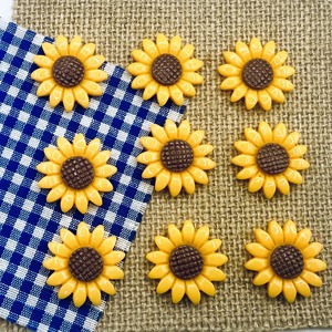100 Piezas de Piedras Decorativas de Resina Hechas a Mano con Diseño de Girasol Amarillo Pintado, para Manualidades, Decoración de Jardín 3D, Scrapbooking, Lazos para Boda - Product Image 4