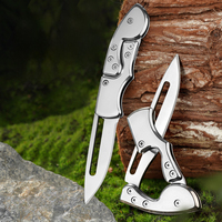 Couteau pliant élégant en acier massif, poli miroir, mini-outil EDC, couteau utilitaire léger et compact pour le camping en plein air