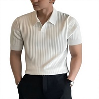 Kaos Polo Pria Bergaris _ Kaos polo slim fit untuk pemakaian kasual Kaos Rajut Bergaris Atasan Pria katun premium kaos polo pria koleksi baru