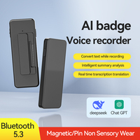 Clip AI sur enregistreur vocal numérique, enregistrement à une touche, format WAV, transmission BT, ultra-mince, portable, dispositif de capture audio pour réunions