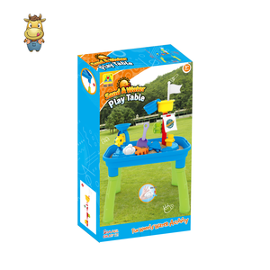Table de jeu sable et eau pour enfants, ensemble de 11 pièces avec lit de plage, tour à eau, entonnoir, moules et roue, jouet d'extérieur en PP pour tout-petits - Product Image 2
