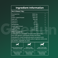 Complément alimentaire à mâcher pour animaux de compagnie, vente en gros OEM, pour le soin des articulations, avec glucosamine, chondroïtine, MSM, soutien des hanches et des articulations des chiens, comprimés à mâcher souples